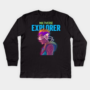 "Multiverse Explorer" - 2 of 6 Kids Long Sleeve T-Shirt